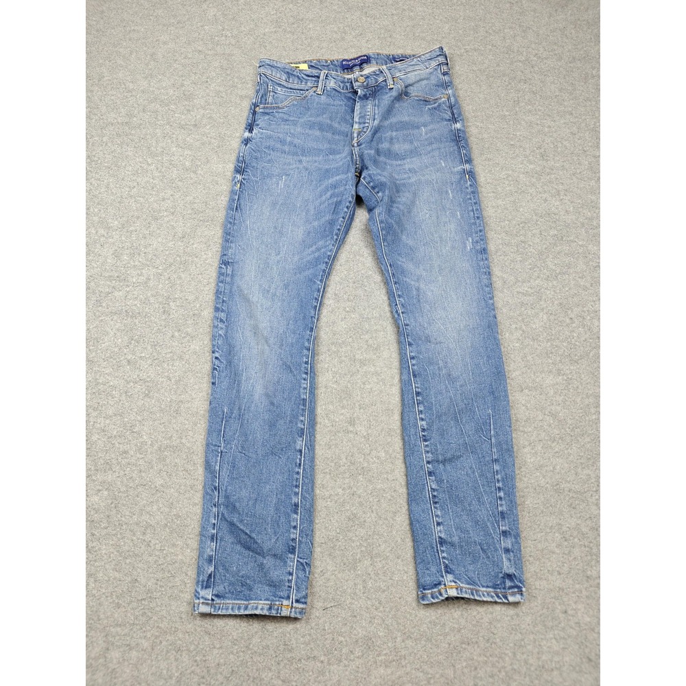 Scotch & Soda The Singel Jeans Mens 31x32 Blue Slim Straight Stretch Denim